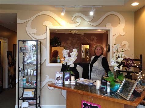 some elegant scrolls helped transform this spa reception area from blah to ahh… schuylerville