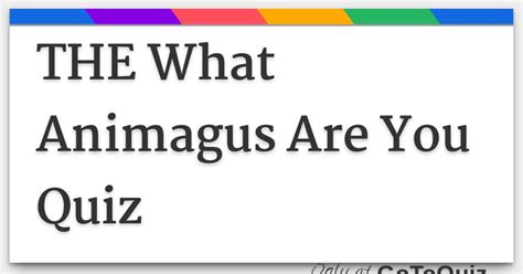 The What Animagus Are You Quiz