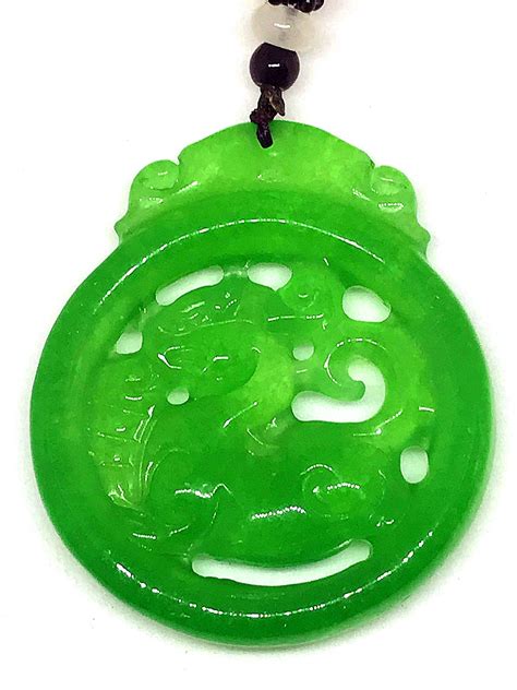 Natural Vintage Handmade Green Amulet Jadeite Jade Pendant Necklace