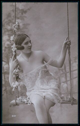 Miss Jeanne Juilla Swing French Risque Near Nude Woman Old 1920s Photo