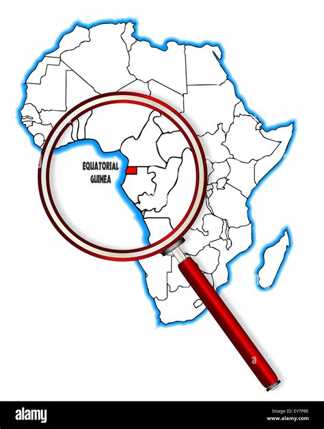Equatorial Guinea Outline Inset Into A Map Of Africa Over A White