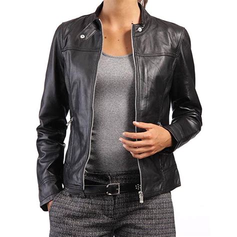 Women Black Real Leather Jacket Ladies Slim Fit Motorcycle Etsy