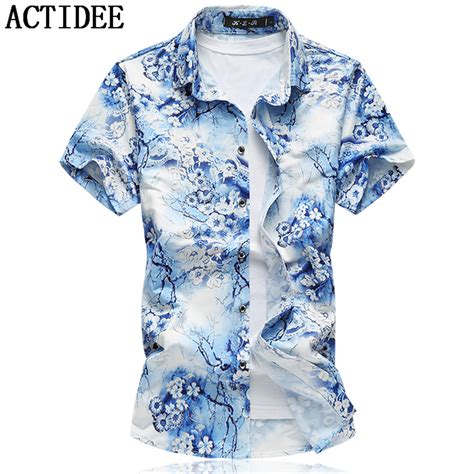 19 Colors New Fashion Short Sleeve Silk Hawaiian Shirt Men Summer