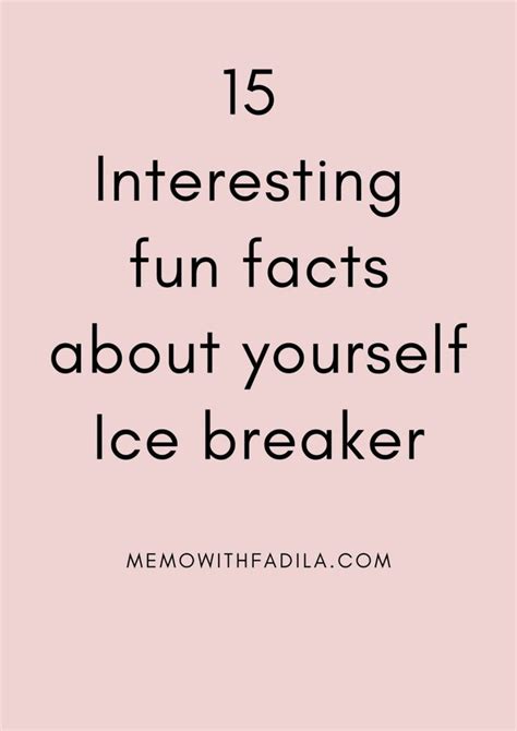15 Fun Facts About Me Fun Facts About Yourself Interesting Facts