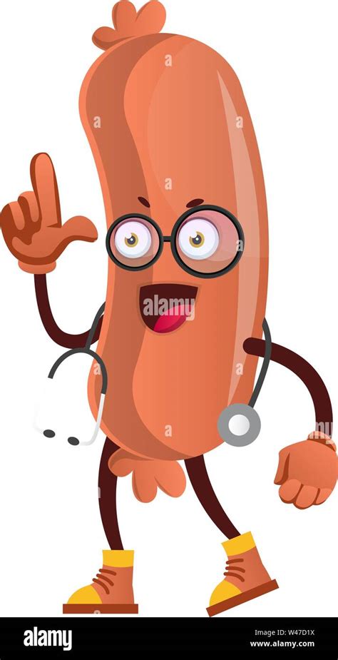 Doctor Sausage Illustration Vector On White Background Stock Vector