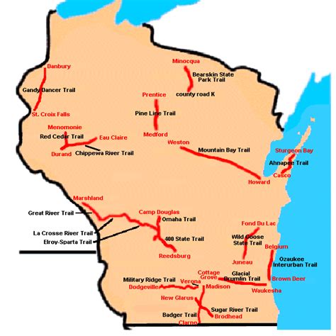 Rails To Trails Wisconsin Map Zip Code Map