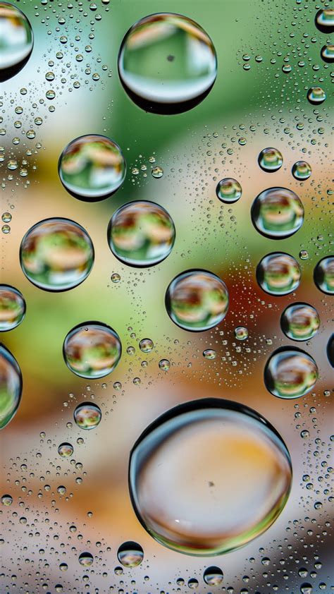 Drops Water Surface Macro Blur Wallpapers Wallpaper Cave