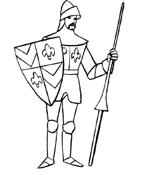 Knight Colouring Clip Art Library