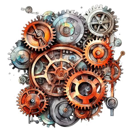 Steampunk Gears And Cogs Clipart Bundle High Resolution Png Etsy