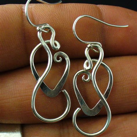 Handmade Sterling Silver Twisted Wire Earrings By Forkwhisperer