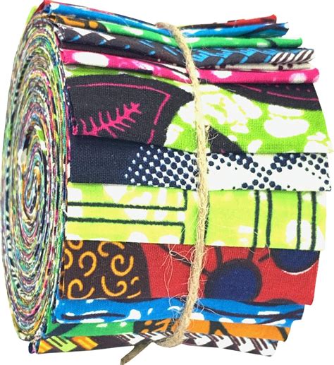 Sewcrafte African Wax Print Jelly Rolls Cotton Fabric For Quilting