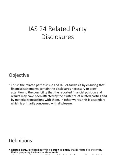 Ias 24 Related Party Disclosures Pdf Equity Finance