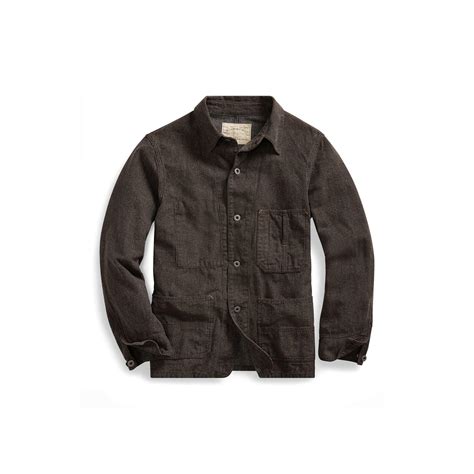 Lyst Rrl Cotton Linen Twill Work Jacket In Black For Men