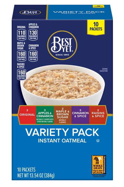 Instant Oatmeal Variety Pack Best Yet Brand