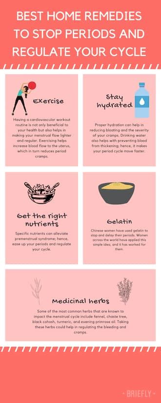 13 Proven Home Remedies To Stop Periods And Regulate Your Cycle