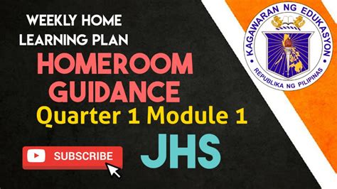 Homeroom Guidance For Weekly Home Learning Plan Quarter 1 Module 1