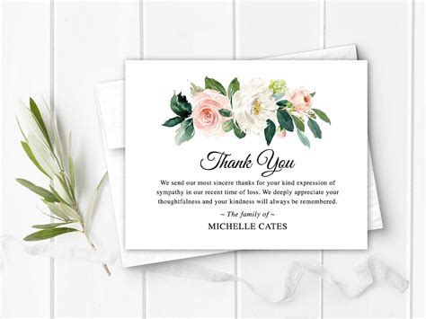 Sympathy Acknowledgement Cards Funeral Thank You And Etsy In 2022
