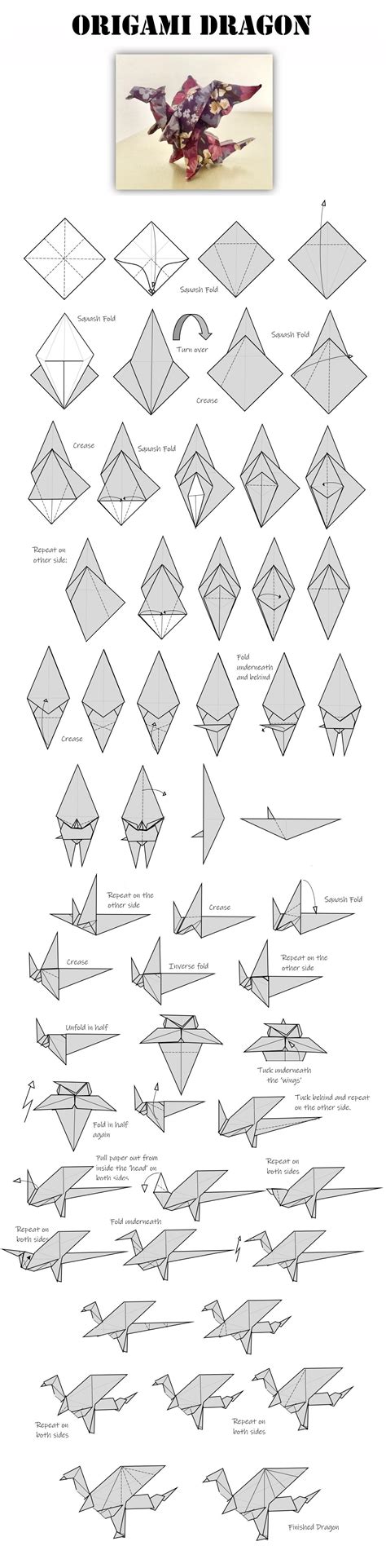 Origami Ideas Origami Instructions For A Dragon