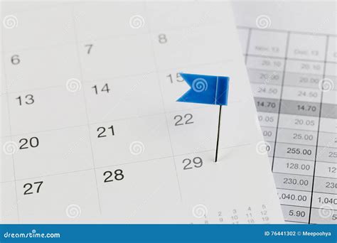 Blue Pins To Wildcats On The Calendar Beside The Twenty Nine Num Stock
