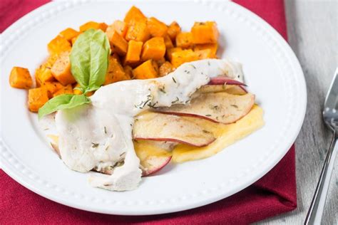 In a never ending quest to expand the meatwave, each year sees a new addition that results in more meat. Apple Gouda Stuffed Chicken with Sweet Potatoes | Recipe | Food, Food recipes, Food festival