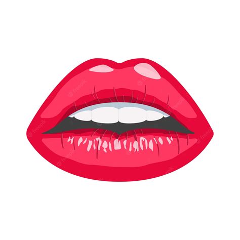Premium Vector Womens Lips Red Sexy Woman Lips Isolated Vector Illustration On White