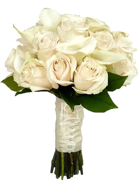 White Calla Lily Wedding Bouquet Rose Bridesmaid Bouquet White Flower
