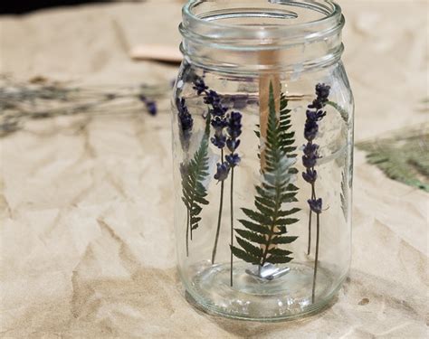 Mason Jar Candles With Pressed Flowers Perfect For
