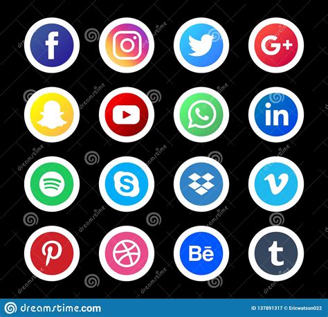 Social Media Icon Set Beautiful Color Circle Icon Design For Website