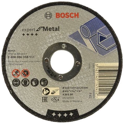 Bosch 115mm Expert Metal Cutting Angle Grinder Discs Pack Of 5 Tools