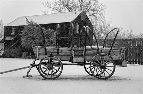 Old Wagon In The Snow Bw Photograph By Jenny Hudson Fine Art America