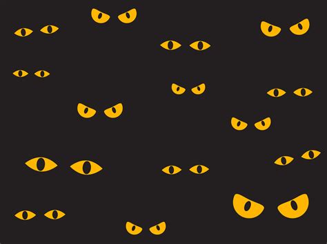 Vector Illustration Spooky Eyes In The Dark Background