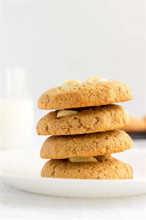 Almond flour chocolate chip cookies with simple ingredients no chill dough, then baked until soft inside and a bit crispy outside. almond-flour-peanut-butter-protein-cookies-2 - One Clever Chef