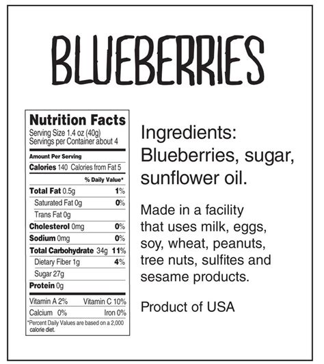 Nutritional Info Blueberry Nutrition Facts Blueberries Nutrition