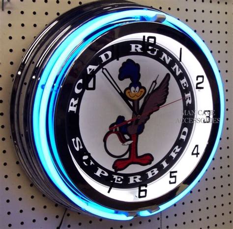 18 Plymouth Road Runner Superbird Sign Double Neon Clock Mopar