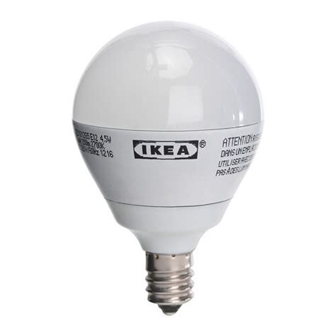They are more of a flame shape and are perfect for. IKEA LEDARE E12 200 LM LED LIGHT BULB GLOBE OPAL CONSUMES ...