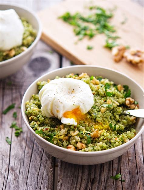 The Iron You Quinoa Kale Pesto Bowls With Poached Eggs