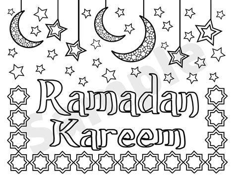 2 Ramadan Coloring Pages Ramadan Printable For Kids And Etsy