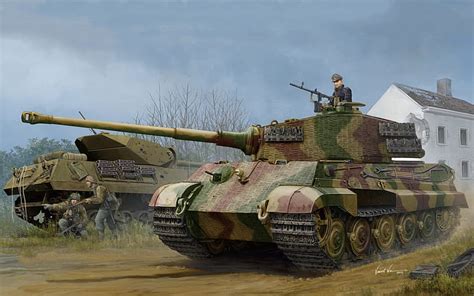 Seni Tiger II W Zimmerit Pz Kpfw VI Ausf B Tank Jerman Produksi