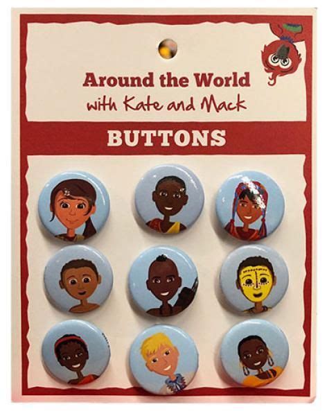 Kate And Mack Character Buttons Mack Around The Worlds Kate