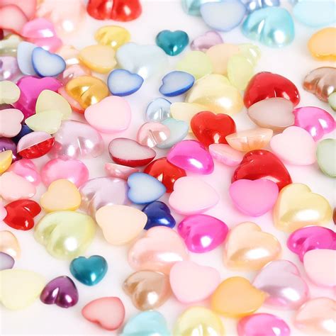 Assorted Heart Flatback Pearls For Embellishments Mixed Etsy