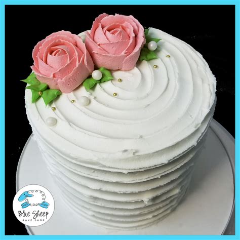 Double Rose Rustic Buttercream Cake Buttercream Birthday Cake