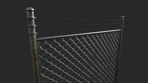 Chain Link Fence Free Vr Ar Low Poly 3d Model Cgtrader