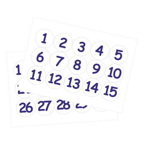 35mm Numbers 1 35 Stickers White Background