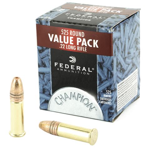 Federal Champion 22lr 36gr Copper Plated Hollow Point 525 Rounds