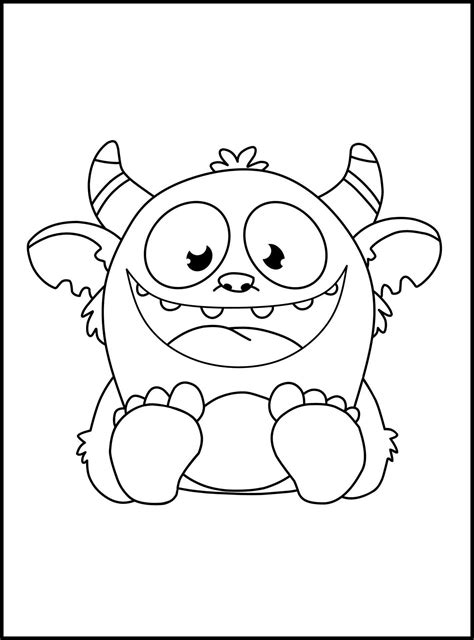 Cute Monster Coloring Pages For Kids 17440727 Vector Art At Vecteezy