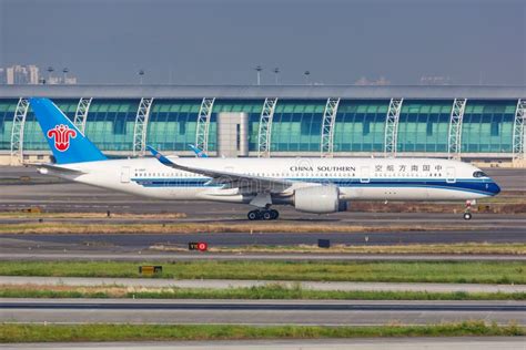 China Southern Airlines Airbus A350 900 Airplane Guangzhou Airport