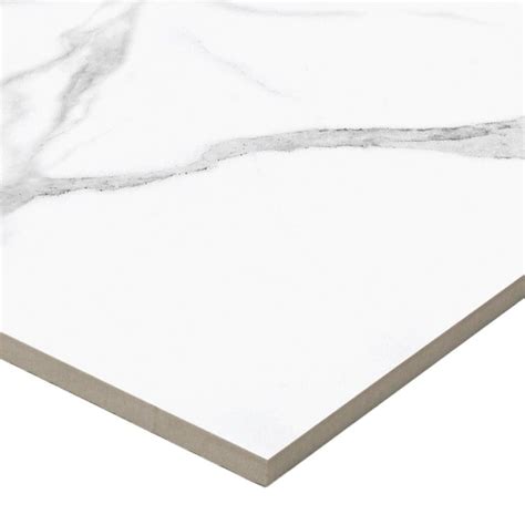 Satori Statuario Polished 12 In X 24 In Polished Porcelain Marble Look