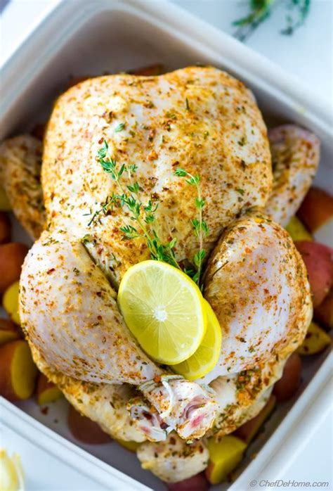 Oven Roasted Whole Chicken With Lemon And Thyme Recipe