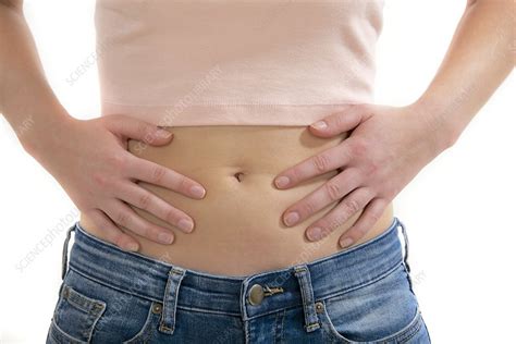 Teenage Girl Touching Stomach Stock Image F0095091 Science Photo