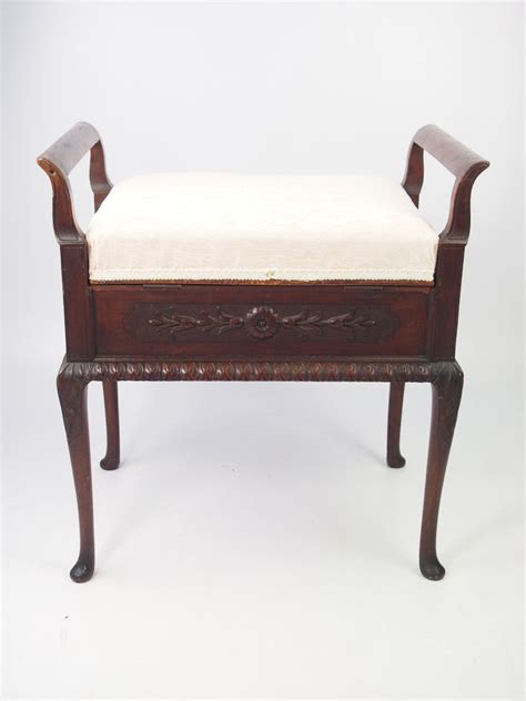 Antique Edwardian Mahogany Piano Stool